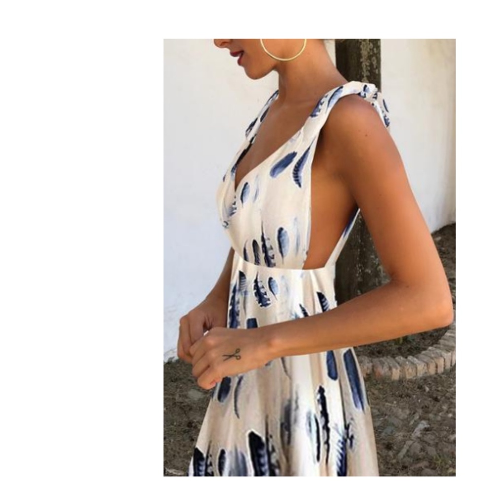 Sexy Tie Halter Maxi Dress